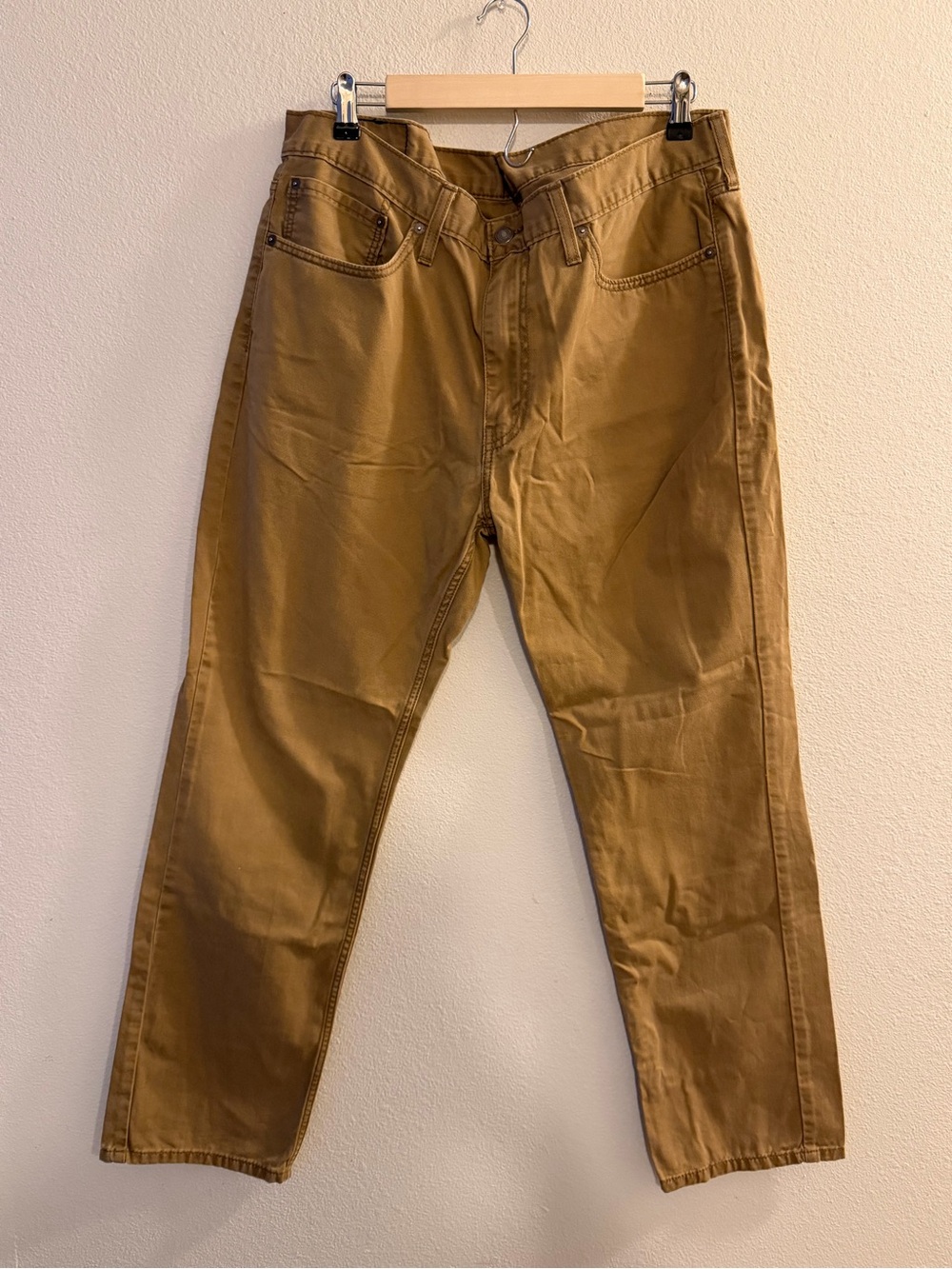 Classic Straight-Leg Workwear Pants — Caramel Brown